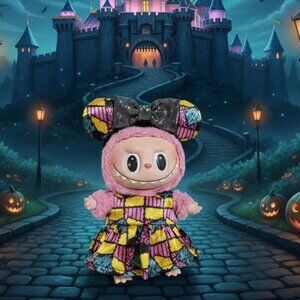 Disney Nightmare Before Christmas Sally Handmade Dress and Ears Labubu Oufit